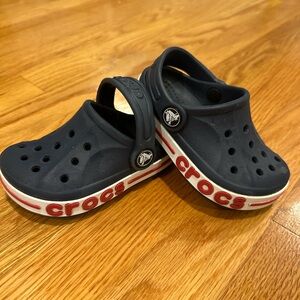 CROCS Kids Navy and Red Clogs